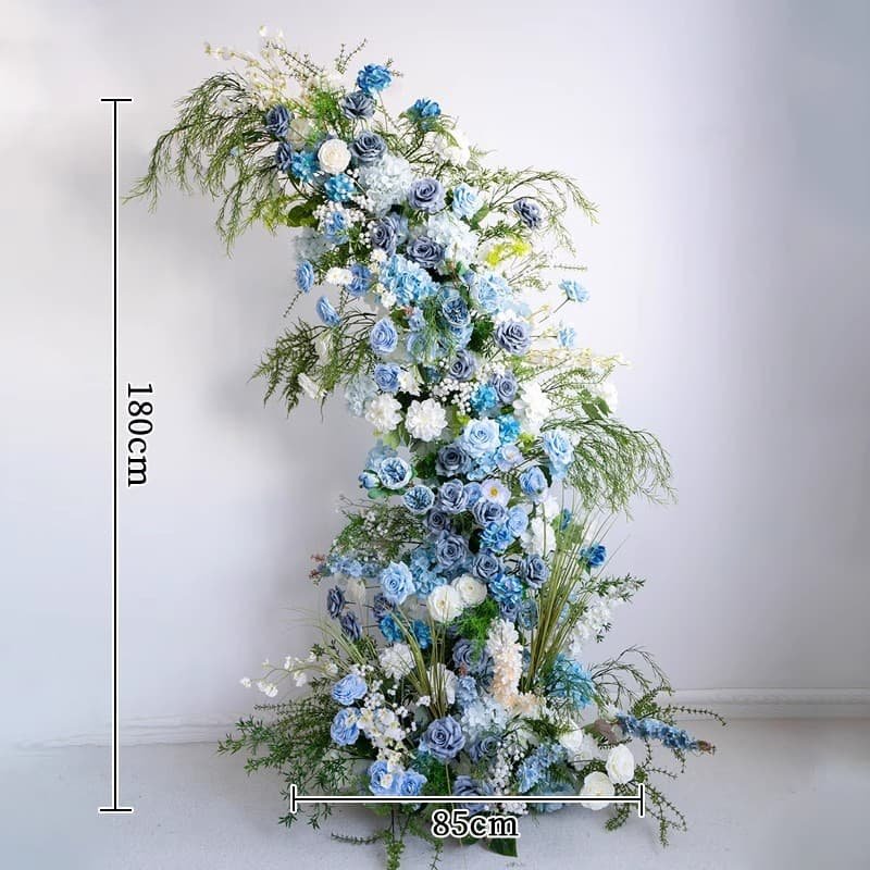 Blue And White Flower Arch With Artificial Flowers For Decoration 9 Blue And White Flower Arch With Artificial Flowers For Decoration 6