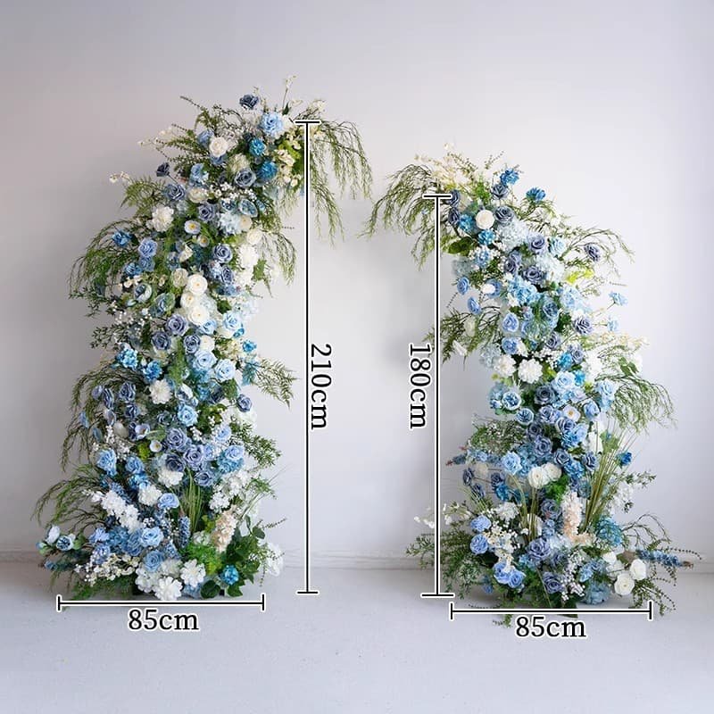 Blue And White Flower Arch With Artificial Flowers For Decoration 2 Blue And White Flower Arch With Artificial Flowers For Decoration 7