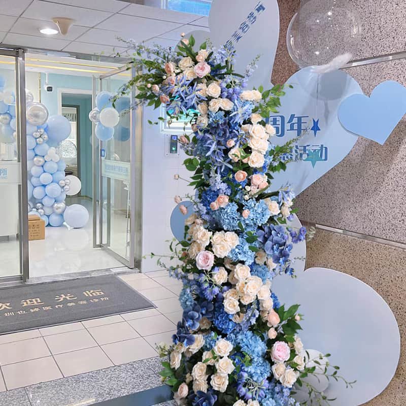 Blue Flower Arch Silk Hydrangea Flower Decoration Arch Stand 2 Blue Flower Arch Silk Hydrangea Flower Decoration Arch Stand 2