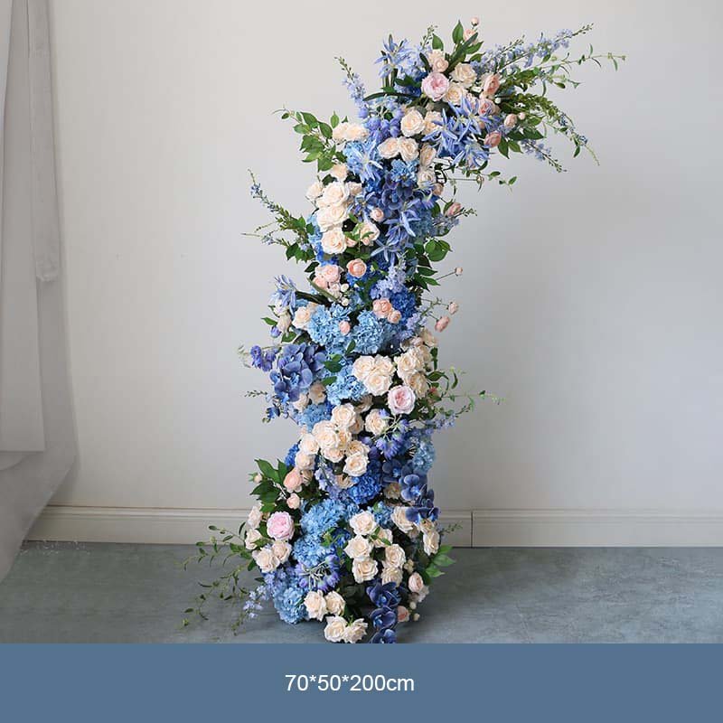 Blue Flower Arch Silk Hydrangea Flower Decoration Arch Stand 5 Blue Flower Arch Silk Hydrangea Flower Decoration Arch Stand 5