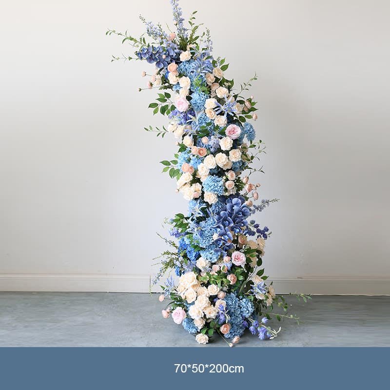 Blue Flower Arch Silk Hydrangea Flower Decoration Arch Stand 6 Blue Flower Arch Silk Hydrangea Flower Decoration Arch Stand 6