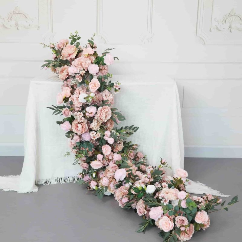 Diy Fake Flower Table Runner For Party Decor 1
