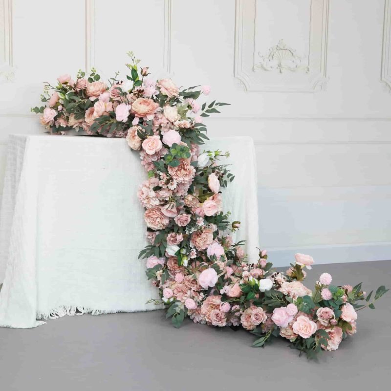 Diy Fake Flower Table Runner For Party Decor 2