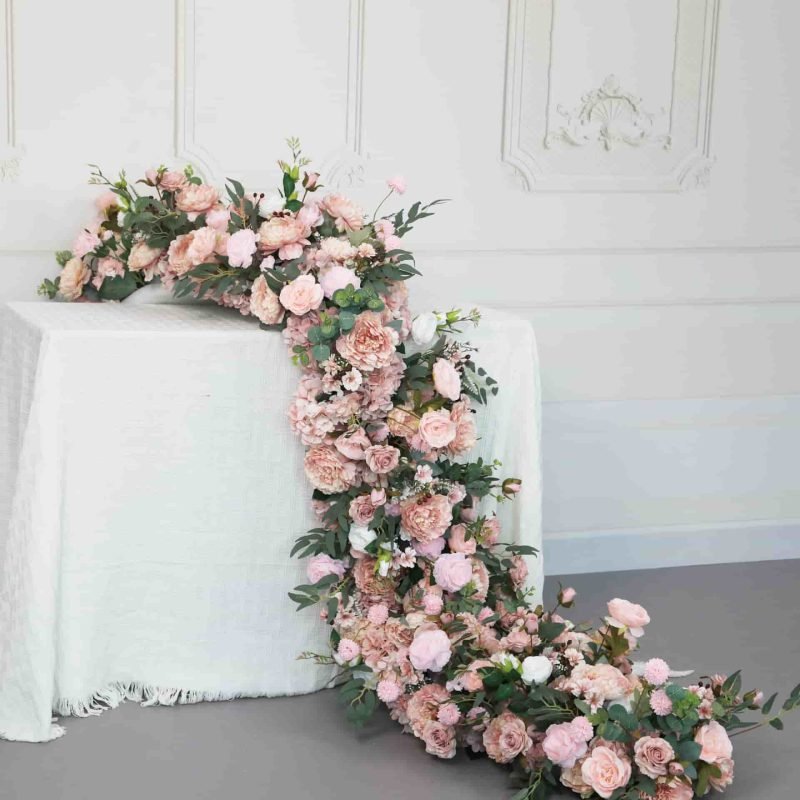 Diy Fake Flower Table Runner For Party Decor 3