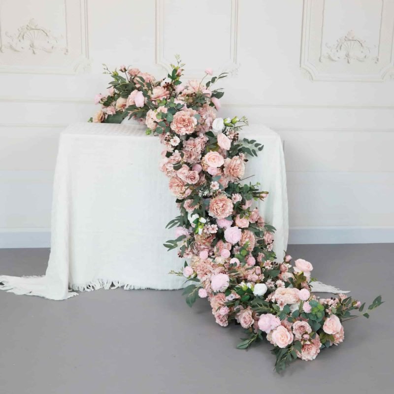 Diy Fake Flower Table Runner For Party Decor 4