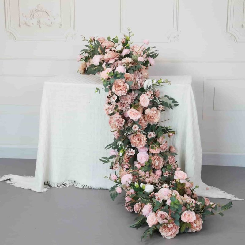 Diy Fake Flower Table Runner For Party Decor 5