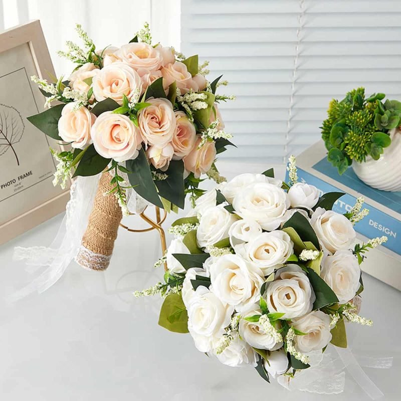 Elegant Artificial Bridesmaid Bouquet for Wedding Ceremony 2 Elegant Artificial Bridesmaid Bouquet for Wedding Ceremony 5
