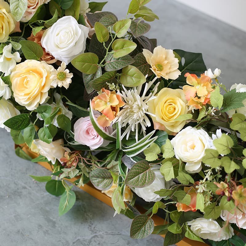 Fake Flower Arch Like Moon With Green Artificial Flowers 3 Fake Flower Arch Like Moon With Green Artificial Flowers 3