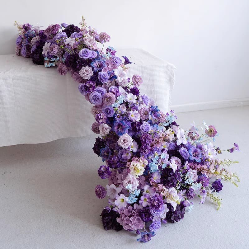 Fake Flower Table Runner For Wedding Home Decoration 2 Fake Flower Table Runner For Wedding Home Decoration 2