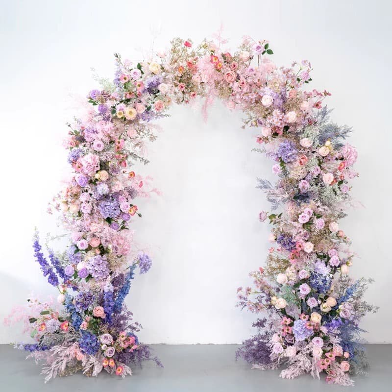 Flower Arch Background Stand With Artificial Purple Rose 1 Flower Arch Background Stand With Artificial Purple Rose 1