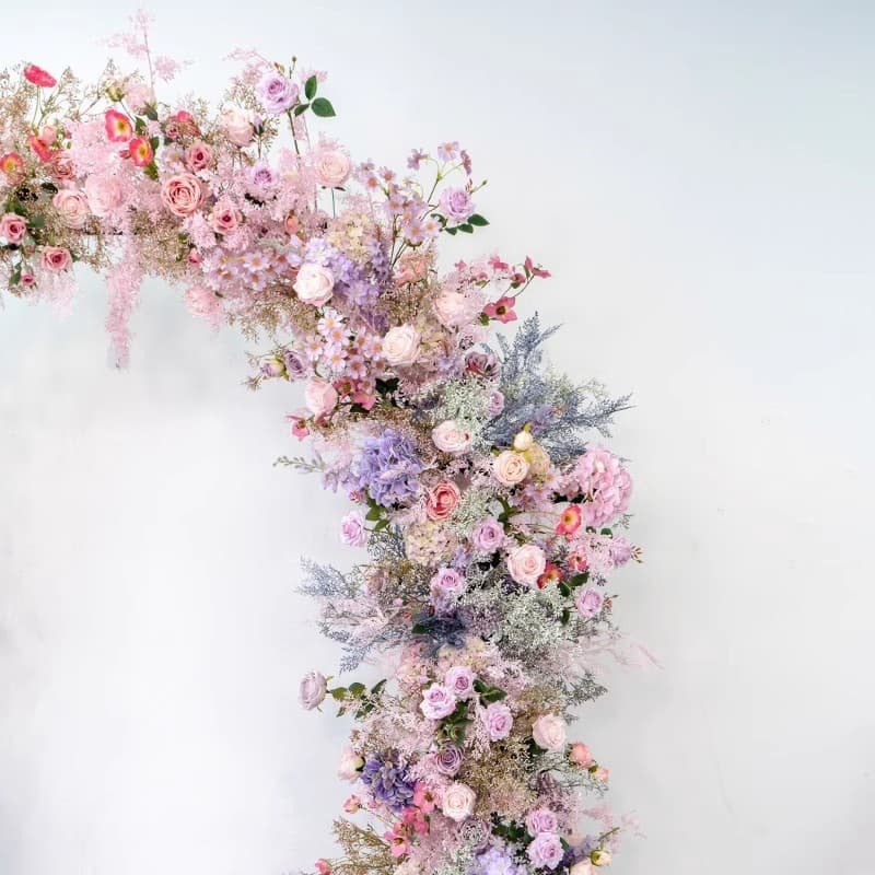 Flower Arch Background Stand With Artificial Purple Rose 3 Flower Arch Background Stand With Artificial Purple Rose 3