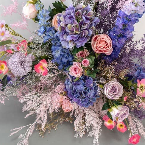 Flower Arch Background Stand With Artificial Purple Rose 4 Flower Arch Background Stand With Artificial Purple Rose 4
