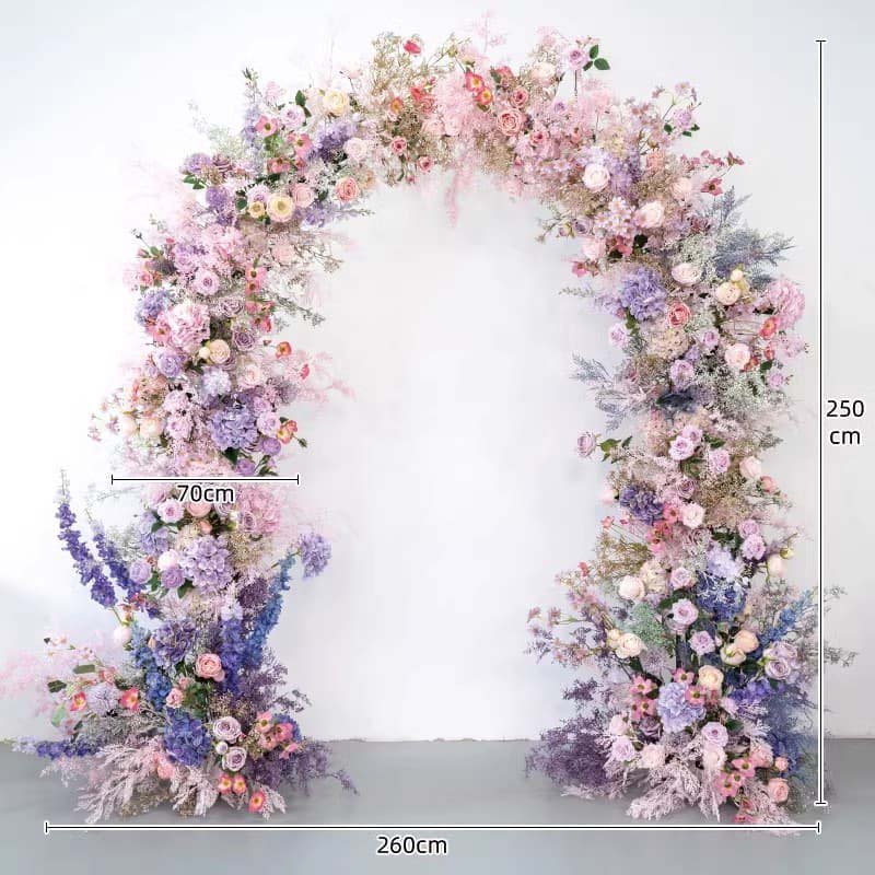 Flower Arch Background Stand With Artificial Purple Rose 5 Flower Arch Background Stand With Artificial Purple Rose 5 1