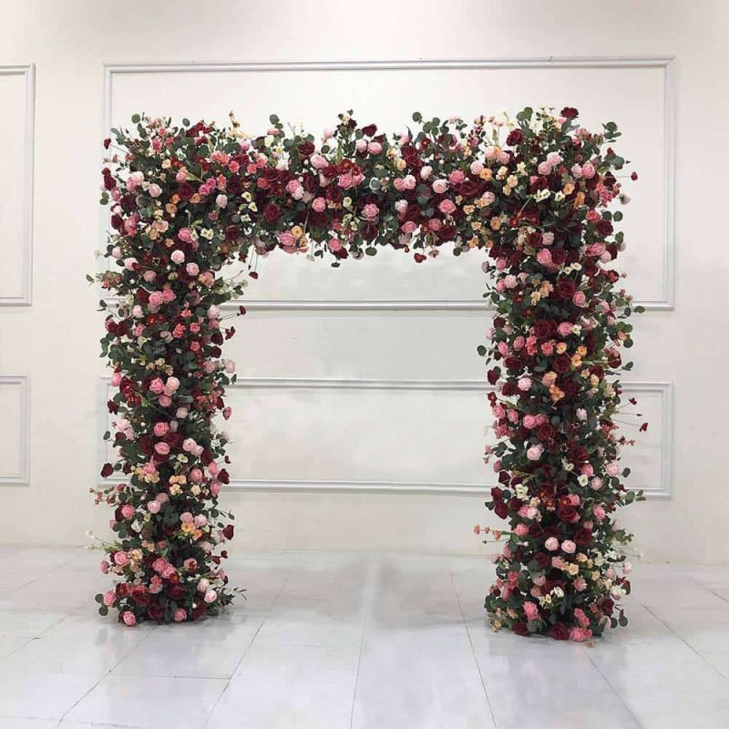 Flower Arch Gate With Artificial Real Looking Flowers 1 Flower Arch Gate With Artificial Real Looking Flowers 1
