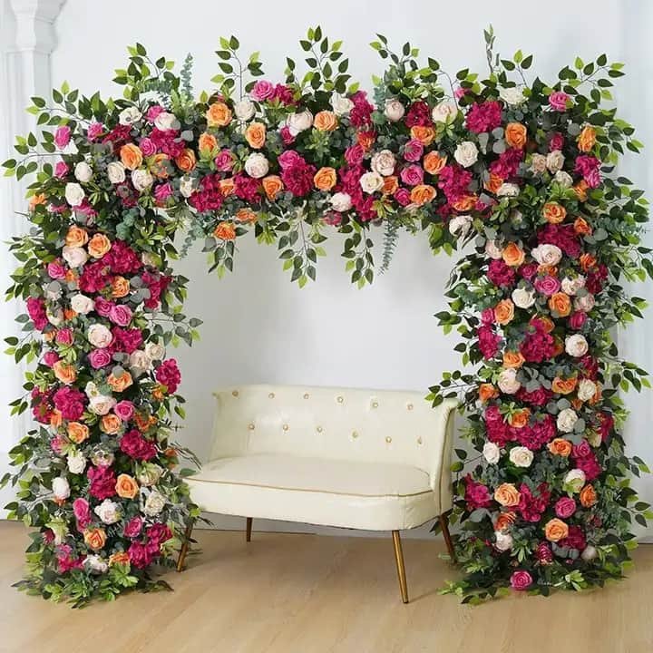 Flower Arch Gate With Artificial Real Looking Flowers 2 Flower Arch Gate With Artificial Real Looking Flowers 2