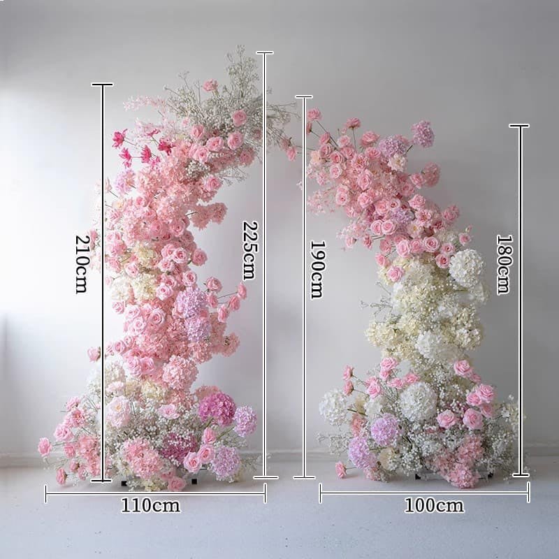 Flower Arch Wedding With Pink Rose Fake Artificial Flowers 5 Flower Arch Wedding With Fake Artificial Flowers 7