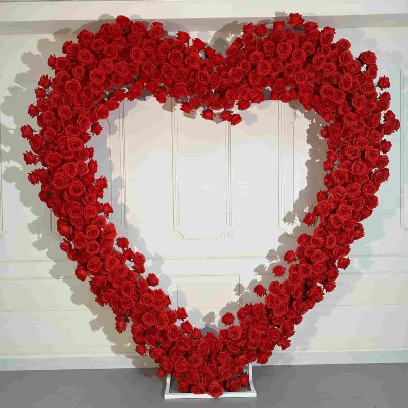 Flower Heart Arch With Artificial Real Flowers 2 Flower Heart Arch With Artificial Real Flowers 2