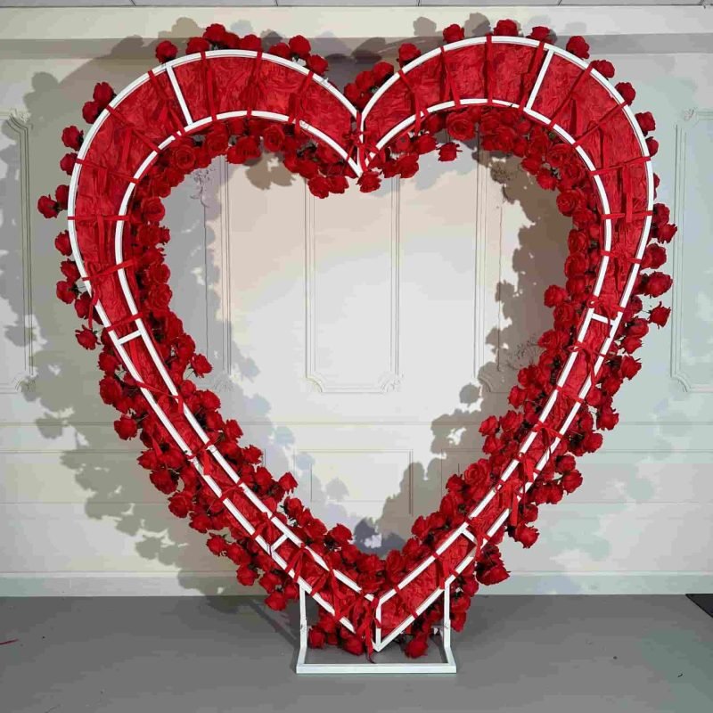 Flower Heart Arch With Artificial Real Flowers 3 Flower Heart Arch With Artificial Real Flowers 3