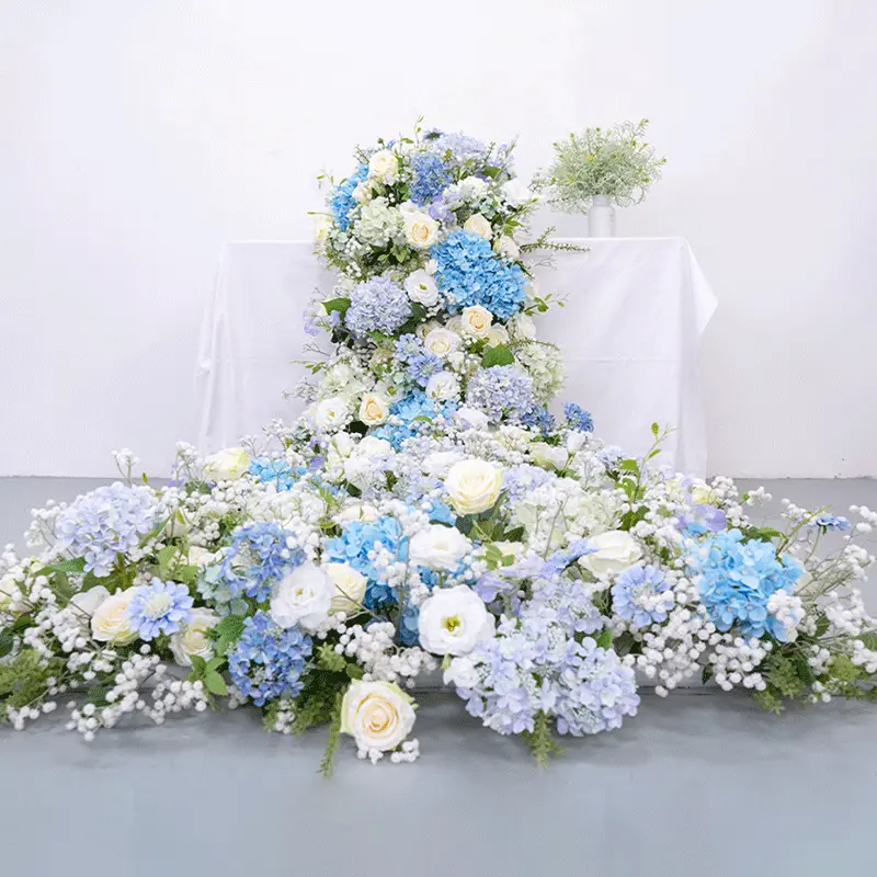 Flower Runner For Wedding Table Blue Floral Decor Flower 1 Flower Runner For Wedding Table Blue Floral Decor Flower 1 1