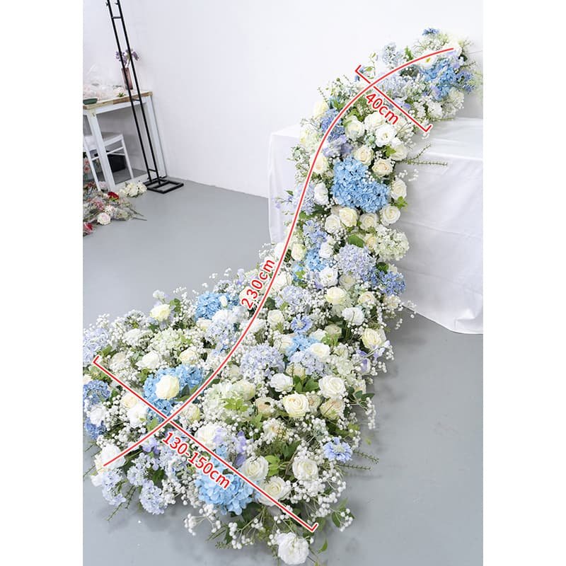 Flower Runner For Wedding Table Blue Floral Decor Flower 4 Flower Runner For Wedding Table Blue Floral Decor Flower 2 2