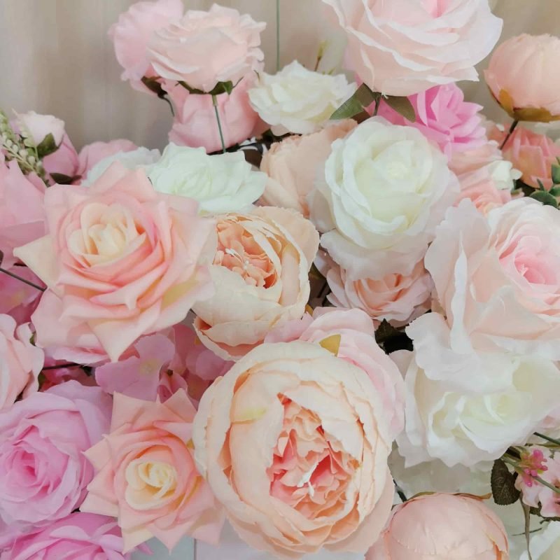 Flower Runner For Wedding Table With Artificial Pink Rose 3 Flower Runner For Wedding Table With Artificial Pink Rose 3