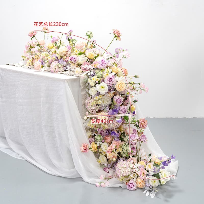 Flower Table Runner Wedding Pink Artificial Flower For Decoration 8 Flower Table Runner Wedding Pink Artificial Flower For Decoration 5