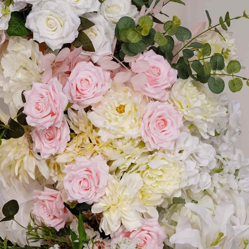 Flower Wedding Arch With Green And Pink Artificial Flowers 2 Flower Wedding Arch With Green And Pink Artificial Flowers 3