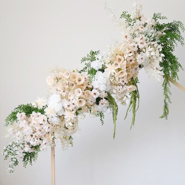 Luxury Silk Flower Row Wall Decor for Reception