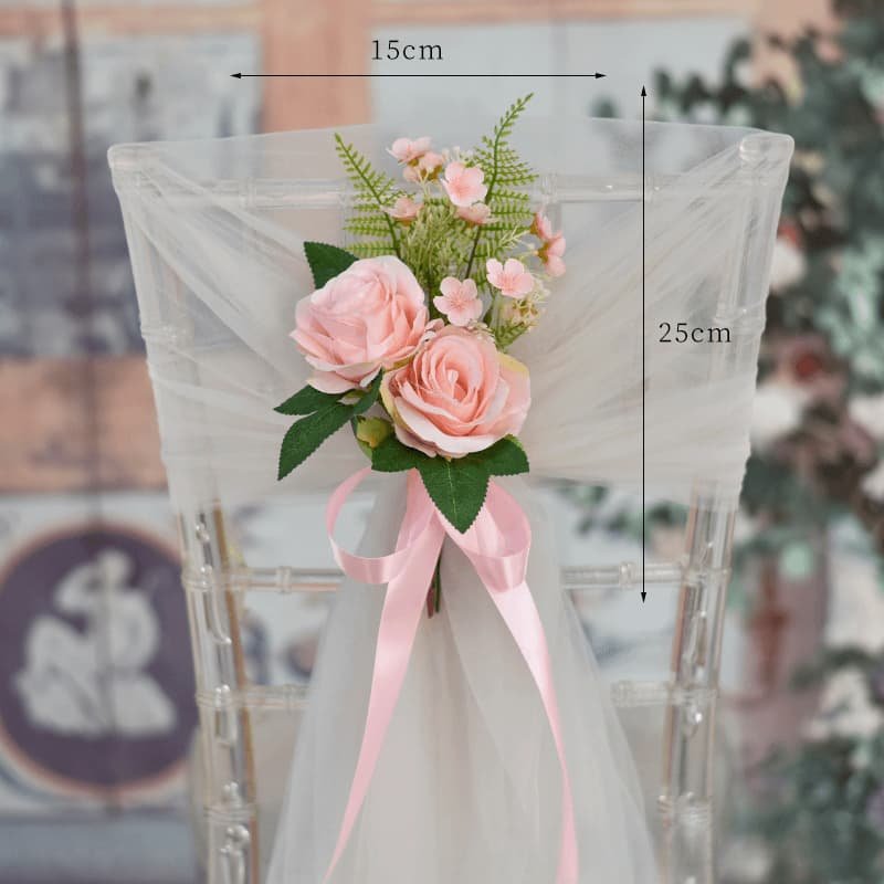 Outdoor Wedding Aisle Chair Decorations Artificial Flowers 8 Outdoor Wedding Aisle Chair Decorations Artificial Flowers 1