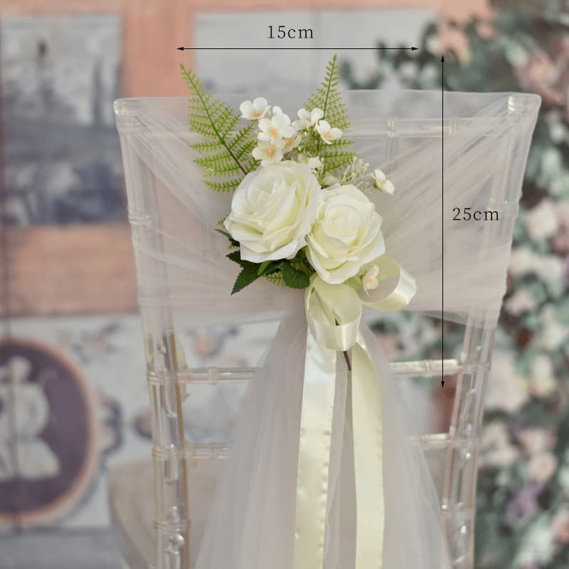 Outdoor Wedding Aisle Chair Decorations Artificial Flowers 7 Outdoor Wedding Aisle Chair Decorations Artificial Flowers 2