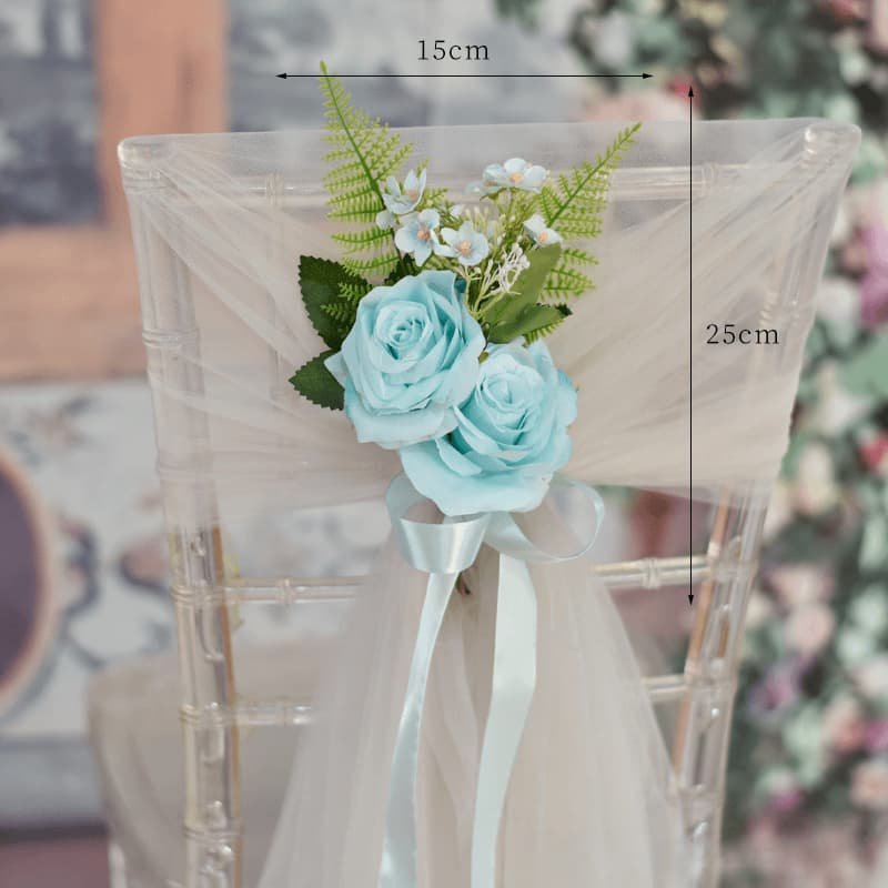 Outdoor Wedding Aisle Chair Decorations Artificial Flowers 6 Outdoor Wedding Aisle Chair Decorations Artificial Flowers 3