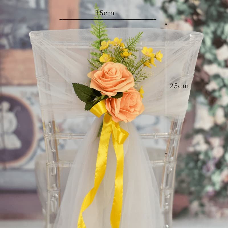 Outdoor Wedding Aisle Chair Decorations Artificial Flowers 5 Outdoor Wedding Aisle Chair Decorations Artificial Flowers 4
