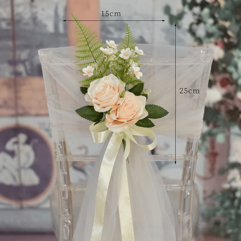 Outdoor Wedding Aisle Chair Decorations Artificial Flowers 4 Outdoor Wedding Aisle Chair Decorations Artificial Flowers 5