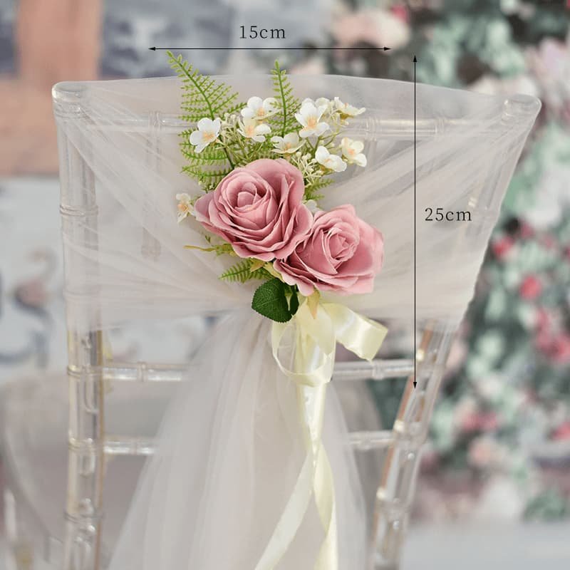 Outdoor Wedding Aisle Chair Decorations Artificial Flowers 3 Outdoor Wedding Aisle Chair Decorations Artificial Flowers 6