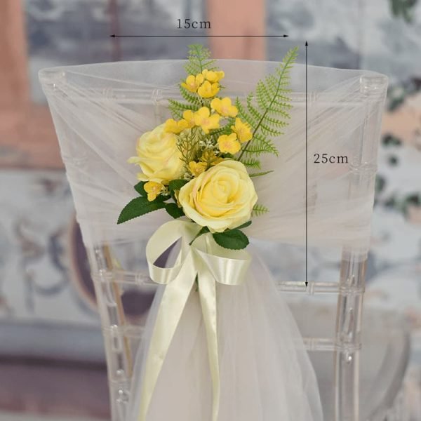 Outdoor Wedding Aisle Chair Decorations Artificial Flowers