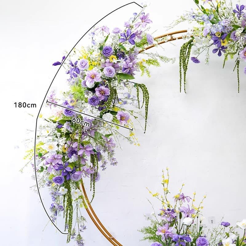 Round Arch Flower Decoration With Purple Artificial Flowers 11 Round Arch Flower Decoration With Purple Artificial Flowers 5