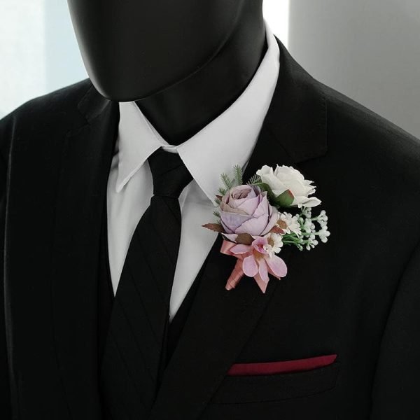 Rustic Artificial Boutonniere for Outdoor Wedding Ceremony