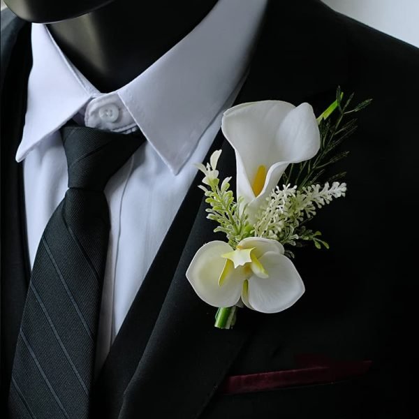 Silk Boutonniere for Prom, Wedding, and Formal Events