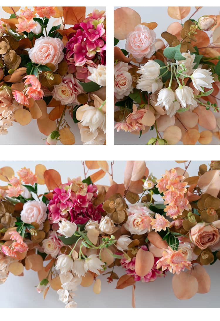Silk Flower Row Table Centerpiece for Events 10 Silk Flower Row Table Centerpiece for Events 11