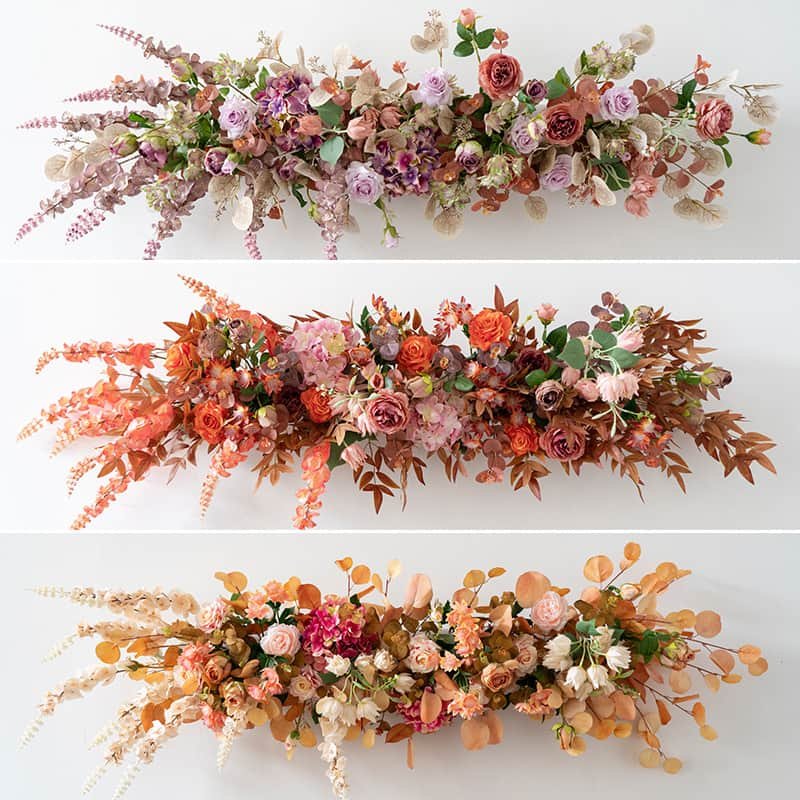 Silk Flower Row Table Centerpiece for Events 2 Silk Flower Row Table Centerpiece for Events 3