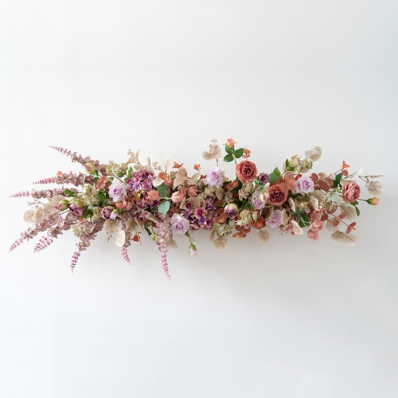 Silk Flower Row Table Centerpiece for Events 7 Silk Flower Row Table Centerpiece for Events 6