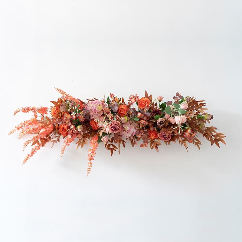 Silk Flower Row Table Centerpiece for Events 5 Silk Flower Row Table Centerpiece for Events 8