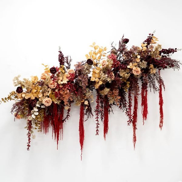 Silk Flower Row Wall Hanging for Home Decoration