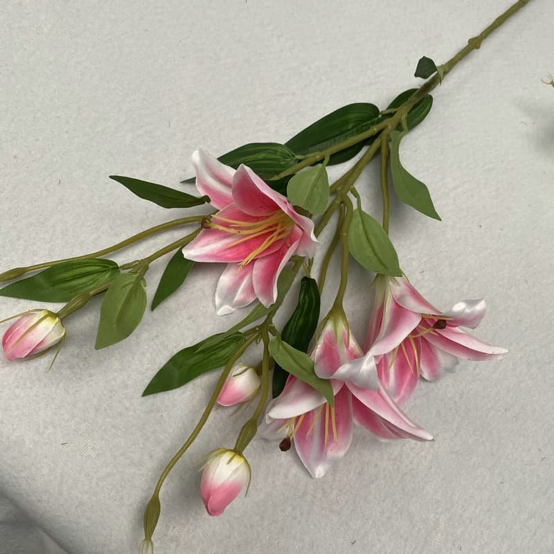 Silk Lily Flowers for Home and Party Decoration 5 Silk Lily Flowers for Home and Party Decoration 1