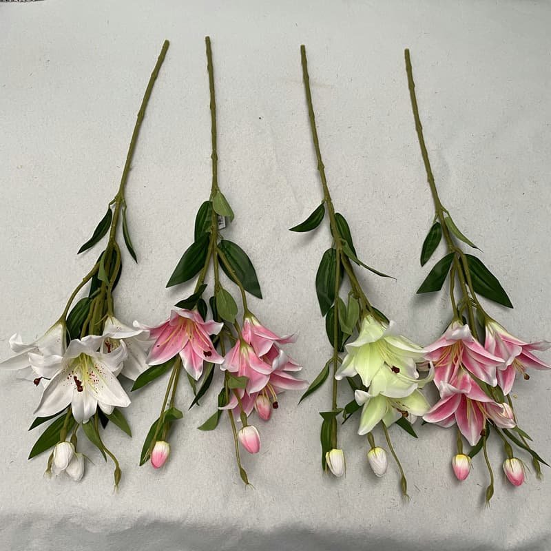 Silk Lily Flowers for Home and Party Decoration 2 Silk Lily Flowers for Home and Party Decoration 2