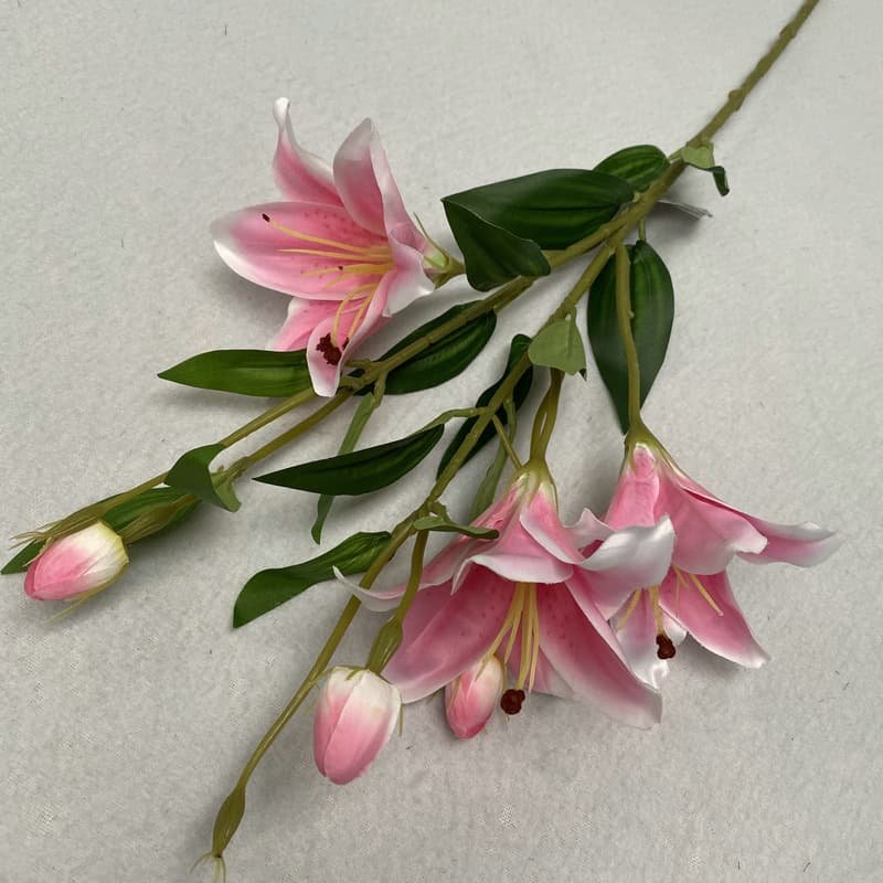 Silk Lily Flowers for Home and Party Decoration 6 Silk Lily Flowers for Home and Party Decoration 6