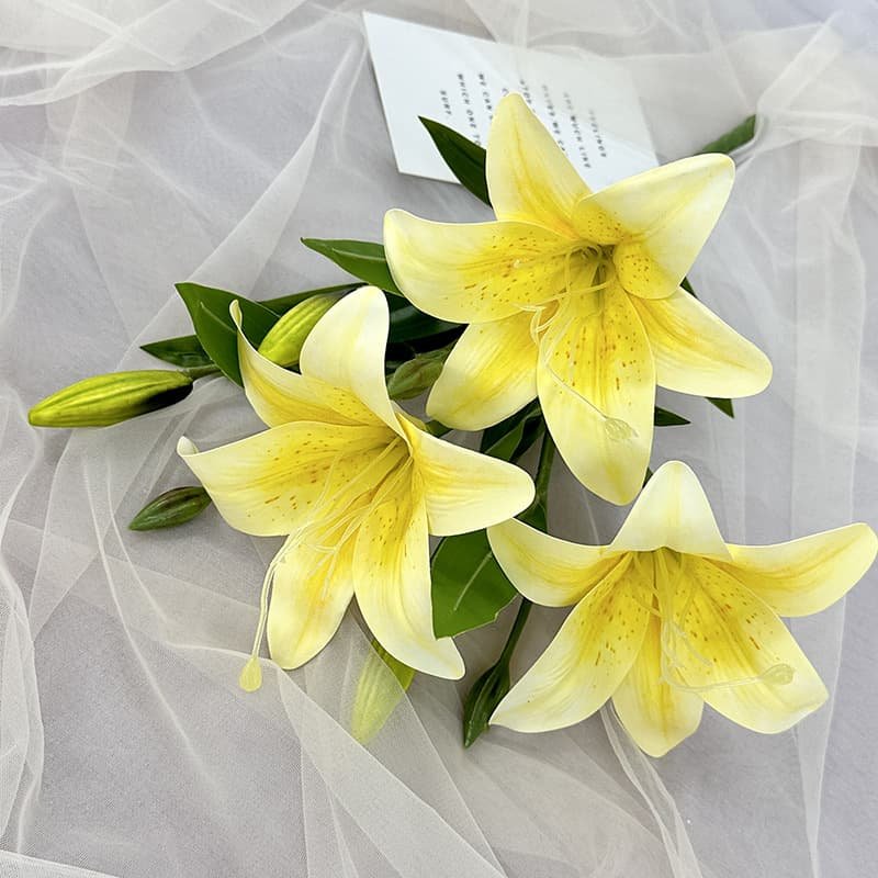 Silk Lily Stems for DIY Craft and Floral Design 3 Silk Lily Stems for DIY Craft and Floral Design 13