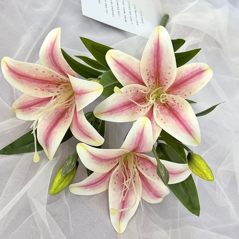 Silk Lily Stems for DIY Craft and Floral Design 2 Silk Lily Stems for DIY Craft and Floral Design 14