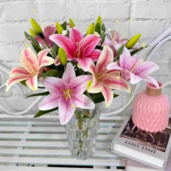 Silk Lily Stems for DIY Craft and Floral Design