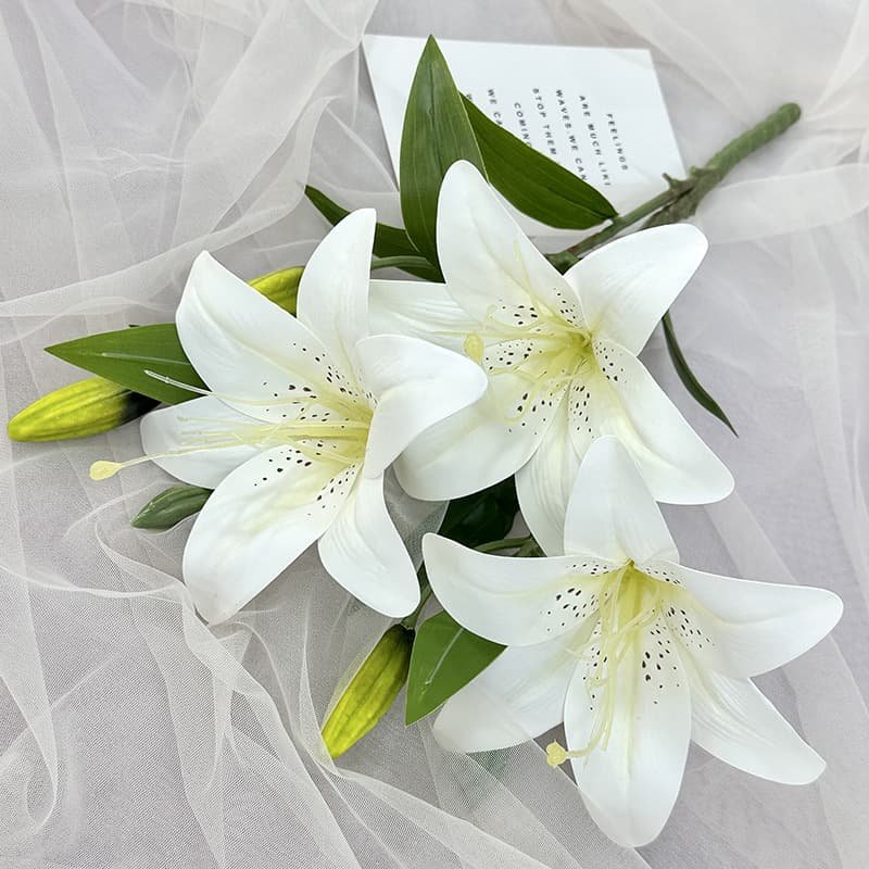 Silk Lily Stems for DIY Craft and Floral Design 10 Silk Lily Stems for DIY Craft and Floral Design 6